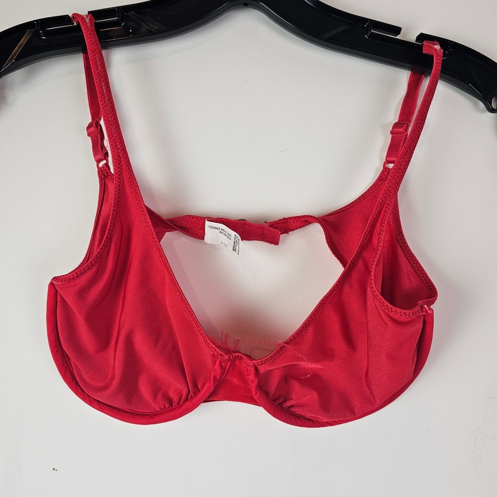 Lilyette Vintage 895 Red Underwire Bra Unlined 36B Made in USA